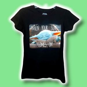 STAR WARS | Women's Black 'When Your Song Comes On' T-Shirt | Size Small |